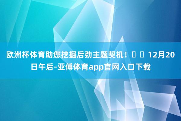 欧洲杯体育助您挖掘后劲主题契机！		12月20日午后-亚傅体育app官网入口下载