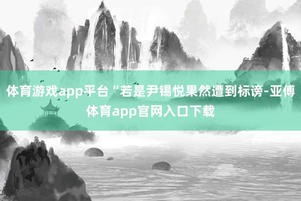 体育游戏app平台“若是尹锡悦果然遭到标谤-亚傅体育app官网入口下载