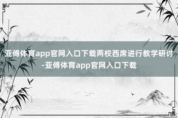 亚傅体育app官网入口下载两校西席进行教学研讨-亚傅体育app官网入口下载