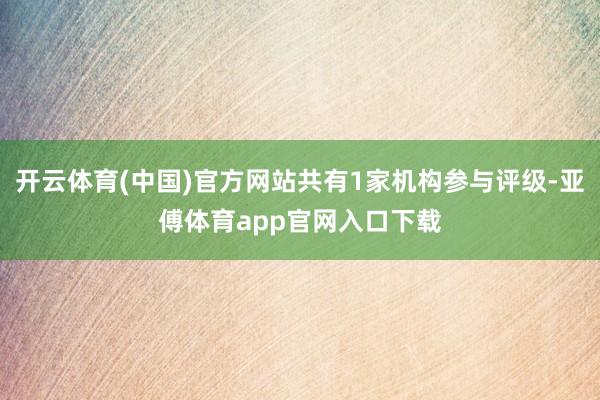 开云体育(中国)官方网站共有1家机构参与评级-亚傅体育app官网入口下载